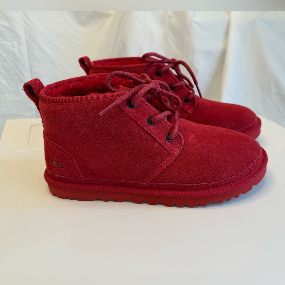 UGG Women’s Cherry Red Lace-Up Ankle Boots Size 7